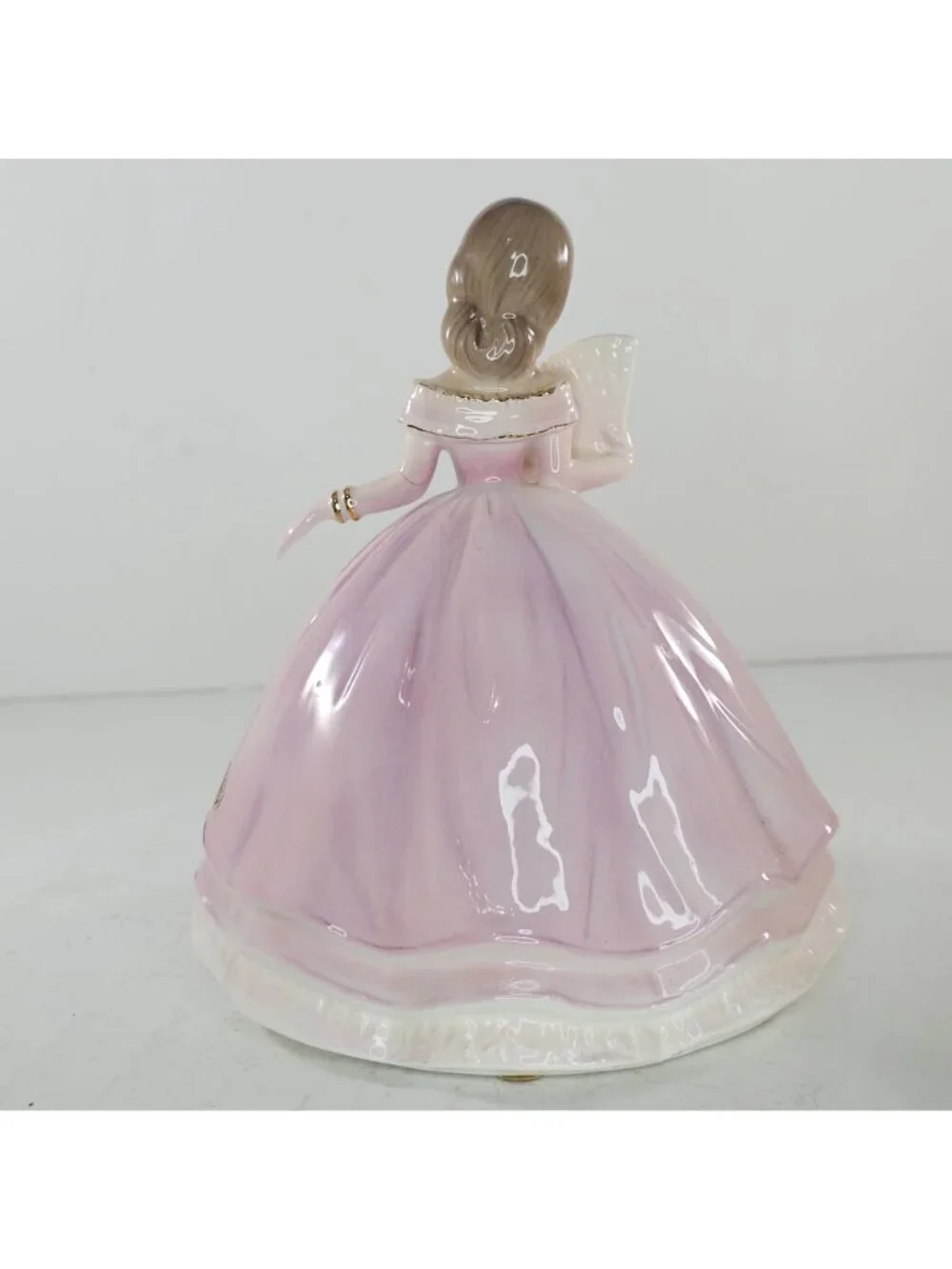 Josef Originals Magnolia Series Pink Dress Holding Fan Roses Figure *Repaired